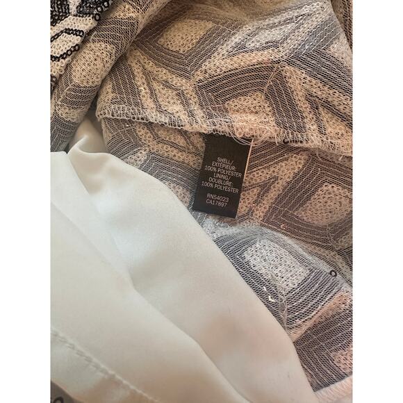 Banana Republic Monogram Black and White Geo Pattern Sequin Shift Dress - Picture 8 of 8